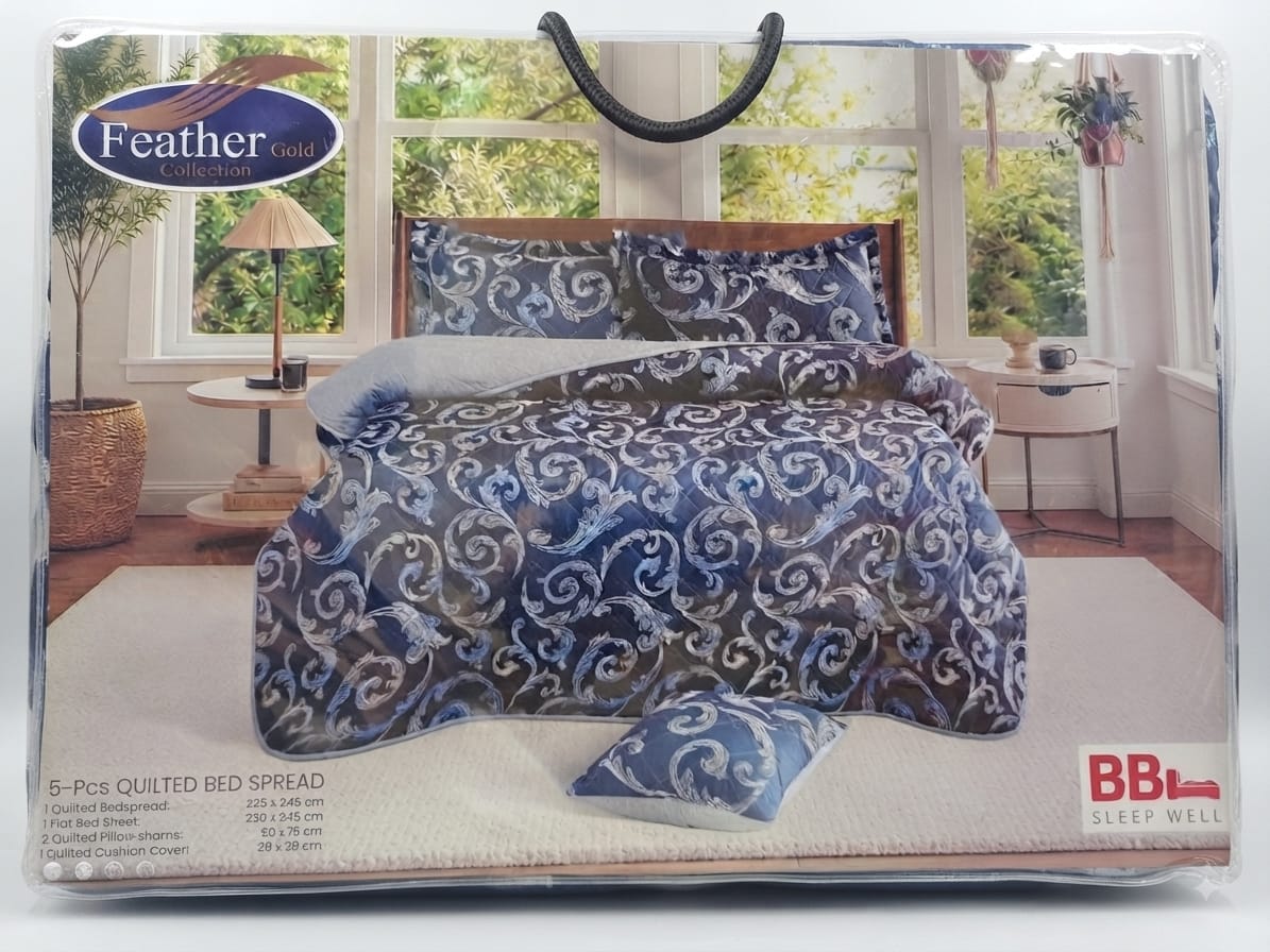Luxury 5-Piece Quilted Bedspread Set - Image 2